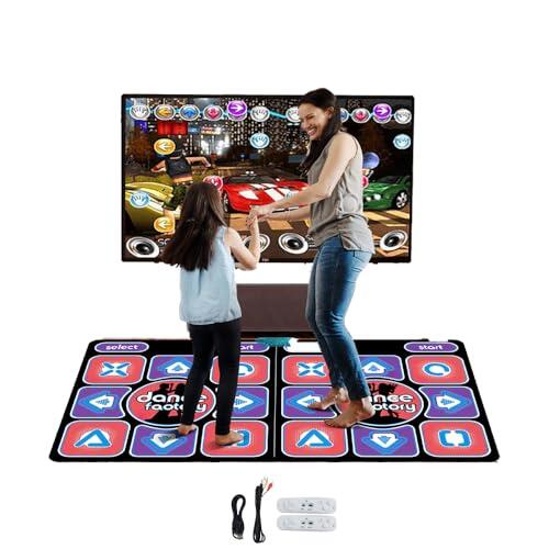 Alfombra de baile 2 en 1 para TV y PC, alfombra bailes electrónica con 2 mandos de juego, alfombra de baile LED con luz/100 canciones/3 modos de maquina recreativa arcade,arcade1up, play hit, yoga