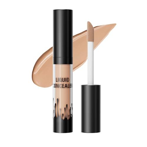Corrector de Ojeras, Impermeable Líquido Maquillajes correctores, 24H De larga duración, Corrector para ojeras, lagrimeo, pecas, acné, pigmentación e imperfecciones (Tono de piel oscuro)