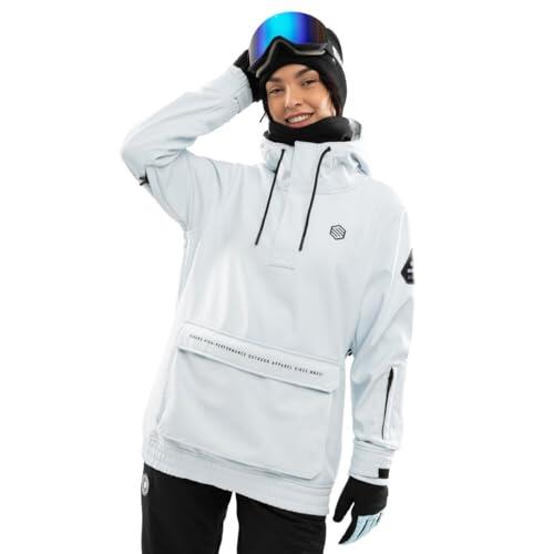 SIROKO - Chaqueta de Nieve con Bolsillo Canguro para Mujer W3-W Shiga - L - Azul