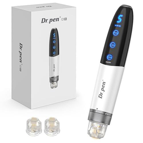 Dr. Pen Q1S Microneedling Pen, Originale Wireless Microneedling Kit, Rojo & Azul Mejorado, 5 Velocidades & 3 Niveles EMS, para Rostro, Cuero, Cabelludo, Barba, Uso Profesional – 2 Cartuchos