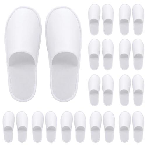xolear 12 Pares Zapatillas Hotel Desechables Unisex, Cómodo y Suave Zapatillas para Spa, Antideslizante Pantuflas Invitados Empaquetado Individualmente para Hogar, Viajes, Hotel, Baño