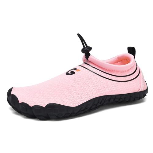 GemChve Escarpines Mujer Zapatillas Minimalistas Barefoot Hombre Zapatos Acuáticos Transpirable Suave Impermeable Secado Rápido Pink 37EU