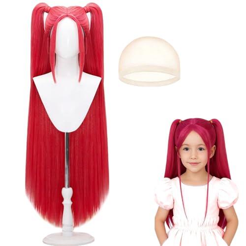 HTTDSLF Peluca de Cosplay, Peluca Larga Rosa para Disfraz de Cosplay, pPeluca de Anime para Cosplay, pPeluca Kpop, para Fiestas, Uso Diario, Festivales y Halloween, ideal para TV, Cine y Cosplay de Ju