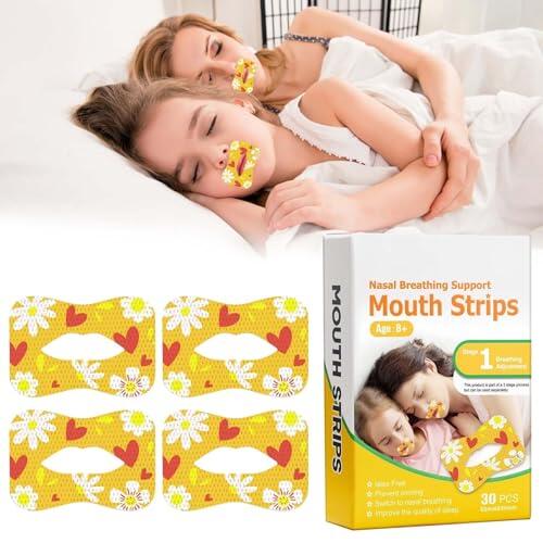 30PCS Cinta Bucal para Dormir Antirronquidos, Tiras Bucales Anti Ronquidos para Dormir, Mouth Tape Mejora la Calidad del Sueño, Reduce la Respiración por la Boca, Niños y Adultos Fase 1