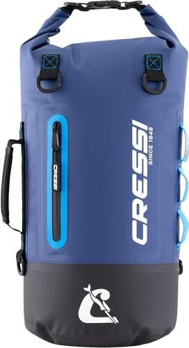 Cressi desde 1946 - Ocelot Dry Bag - Bolsa Estanca Impermeable Unisex para Mar, Barco y Actividades Acuáticas, Disponible en Tamaño Pequeño, Mediano y Grande, Azul/Azul Claro 20 L