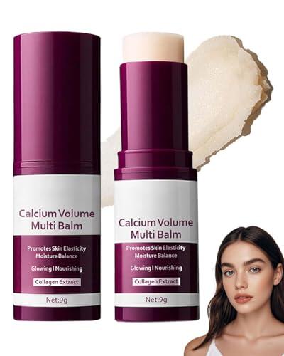 ZKUNL 2 piezas Sticks de Cuidado,Bálsamo Multi-Calcio para Contorno de Ojos, Cuello y Rostro, Crema Hidratante Anti-Arrugas y Reafirmante, Cuidado Facial Anti-Edad Portátil
