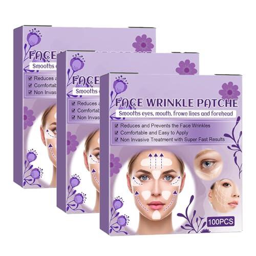 300 Pcs Parches Antiarrugas Wrinkle Patches Facial Patches para Hombres y Mujeres Lifting Facial Nocturno Adecuado para la Frente, las Patas de Gallo, el Rostro y la Barbilla