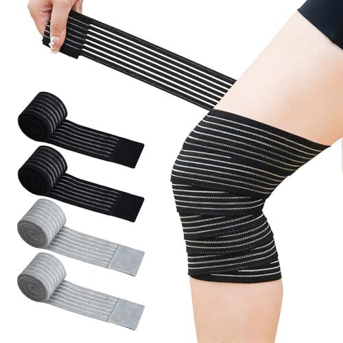 Eniyou 4 PCS 200cm Musleras Compresion HombreMedia Muslera CompresióN Mangas de CompresióN para Muslos Musleras para Calambres y Contracturas Musculares para Correr