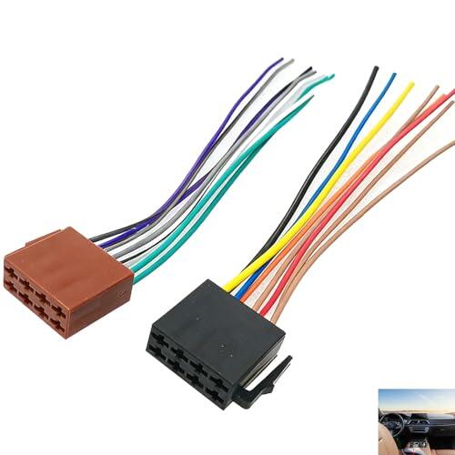 A154 - Adaptador Universal ISO para Radio de Coche con Conectores Abiertos para Altavoces y Alimentación, Conector ISO Radio Coche, Cable ISO, Conector ISO para Altavoz