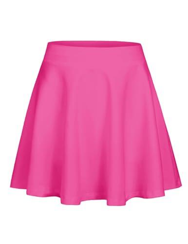Arshiner Falda para Niñas Falda de Tenis con Bragas Deportiva de Talle Alto Corte A Animadora para Niñas con Bolsillos Rojo rosado/12-13 años