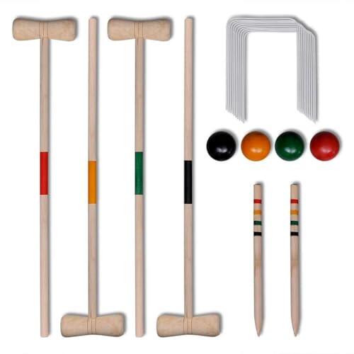 Genérico Juego de Croquet de Madera para 4 Jugadores,Deportes,Actividades al Aire Libre,Juegos al Aire Libre,Juegos sobre Hierba,90687