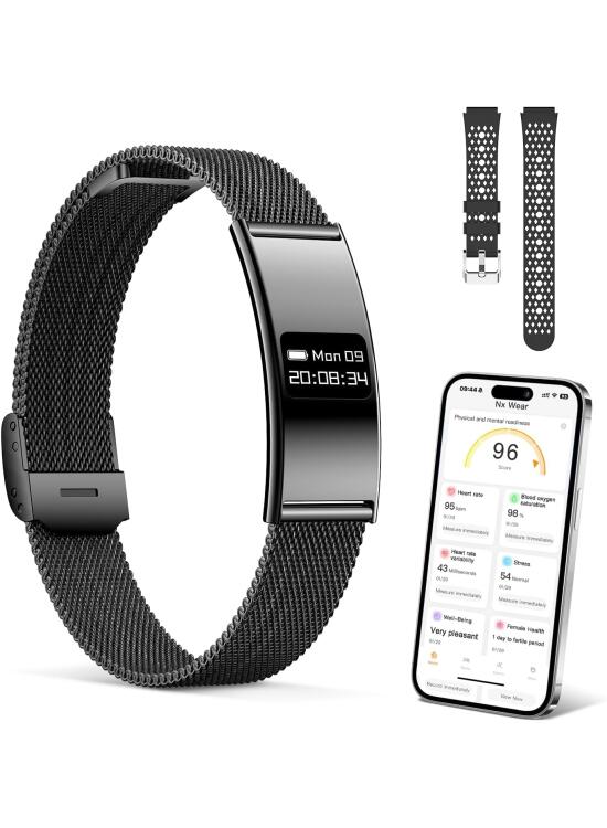 Smart Band, Pulsera de Actividad con Monitoreo del Sueño, Pulsera Inteligente Apoyo Frecuencia Cardíaca,Saturación de Oxígeno en Sangre, Múltiples Modos Deportivos, IP68