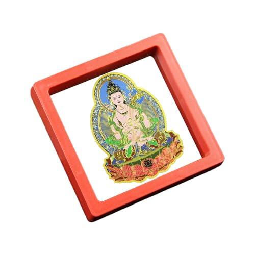 Adhesivo Para Papel Tai Sui 2026 - Adhesivo De Caballo Guardián Mahasthamaprapta Bodhisattva | Calcomanía Para Tablet Portátil Con Buda De Metal | Colgante De Protección De Buda, Regalo