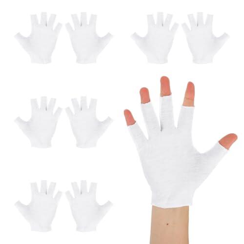 4 Pares de Guantes Algodón, Guantes de Algodón Sin Dedos Adecuados para Manos Secas Livianos e Hidratantes Humectan Durante la Noche y Alivian los Síntomas