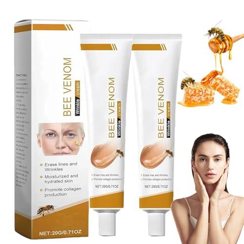 2PCS Crema con Veneno de Abeja,Crema Antiarrugas Reafirmante para Cara y Cuello,20g,Hidratante Antiedad Natural para Mujer y Hombre,Todo Tipo de Piel