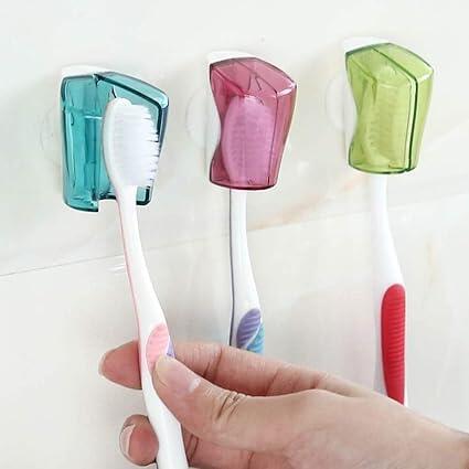 3 soportes para cepillos de dientes con ventosa, soporte de pared para baño, ventosa a prueba de polvo, accesorios para baño, soporte de pared portátil