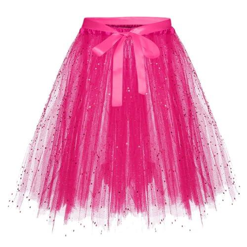 Genérico Falda Tul Mujer, Falda Acampanada A Mano De Color Sólido con Cordones Y A La Moda para Mujer