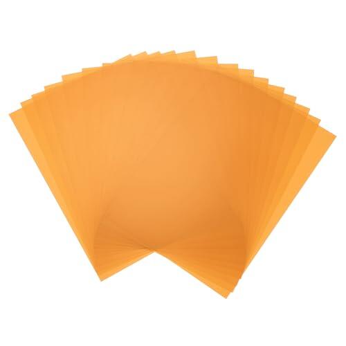 QUARKZMAN 14 Pcs Láminas De Plástico De Colores, Película Ámbar Transparente Gel De Corrección De Color Filtro De Luz Impermeable 8.3 X 5.8 Hoja para Manualidades DIY, Foto (Naranja)