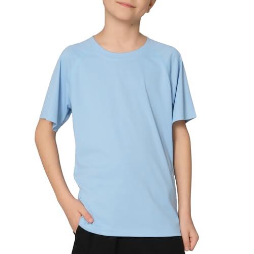 Fengzio Camiseta UV para Niños, Rashguard Chicos, Camiseta de Natación Manga Corta, Secado Rápido, Protección Solar UPF 50+
