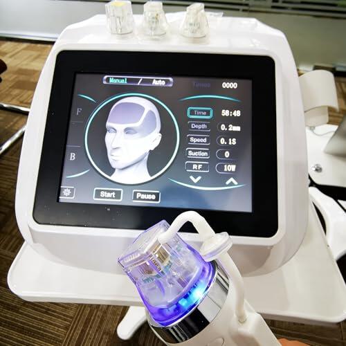 XDLYWUZIQ Dispositivo De Microagujas De Radiofrecuencia Fraccionada, Multifuncional con 4 Cabezales Y 2 Mangos, Que Reduce La Profundidad De Las Arrugas Y Deja La Piel Visiblemente Rejuvenecida