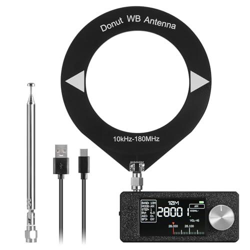 Raddy Mini Radio DSP Todo Banda con Chip Si4732, FM/SW/MW/VHF/CB con LSB/USB, Amplif. Auriculares, Tamaño Bolsillo Pantalla 1,9", Antenas Telescópica y Donut, Firmware Actualizable