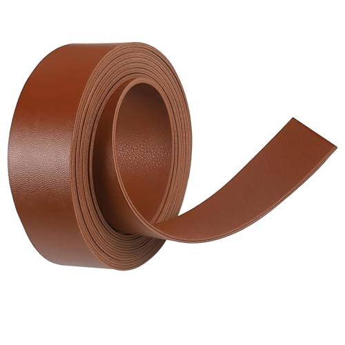 XETHI Rollo de Cuero 2cm x 200cm | Tiras de Cuero Flexibles para Proyectos DIY | Cuero de Grano Completo para Joyería Artesanal, Decoración del Hogar y Collares de Mascotas (Marrón)