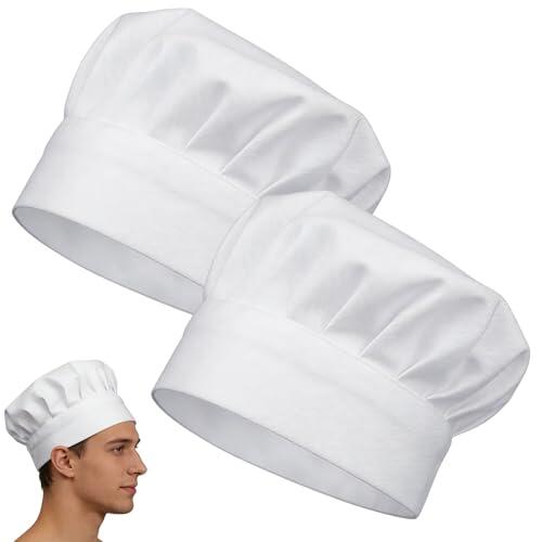 LuoJinZisy 2 Pcs Gorro Cocinero Hombre Mujer, Gorro Cocina Mujer Hombre