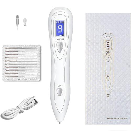 Syluxe Eliminar Verrugas, Quita Verrugas Lunares Pequeños y Manchas｜Lápiz Quitaverrugas Eléctrico 9 Niveles｜Pantalla LCD｜Seguro para Cara, Manos y Cuerpo