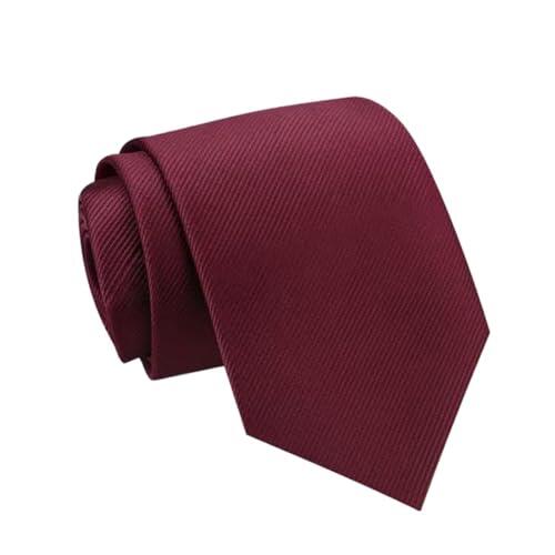 TEOZBLU Corbatas de Hombre(145 * 8cm), Corbata de Color Solido Clásico, Corbata Burdeos, Corbatas Roja, Fina y discreta para la Oficina o Eventos Festivos, Business Fiesta Boda, Regalos Originales