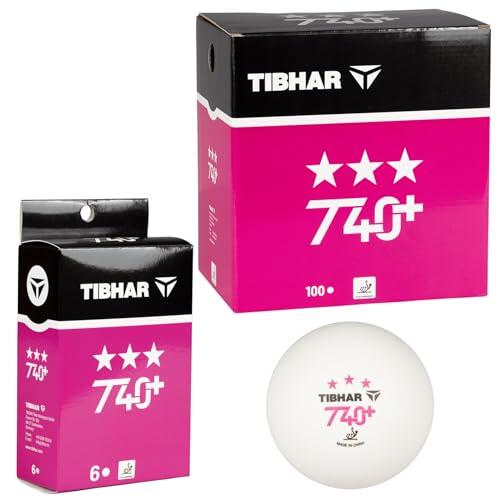 Tibhar Pelotas de tenis de mesa T40+ *** 3 estrellas | Aprobación ITTF para juegos de puntos y competiciones oficiales | 6 o 100 unidades | Calidad única de plástico ABS (6 unidades)