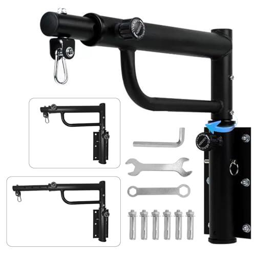 Aolawco Soporte de pared para saco de boxeo, soporte de carga pesada, longitud ajustable, saco de boxeo para gimnasio, saco de boxeo con gancho giratorio de 360°, capacidad de carga de 300 kg