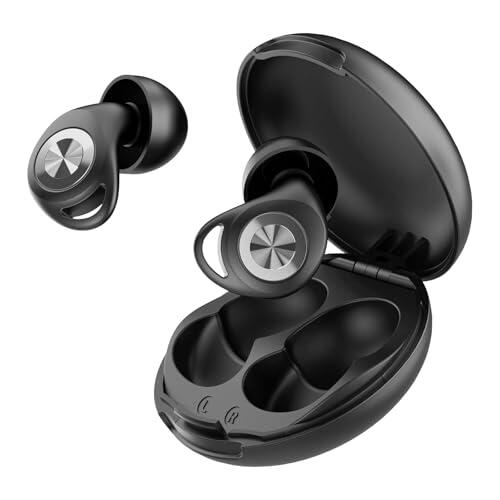 Tapones Oidos Ruido Dormir,45dB Tapones Oidos Cancelacion de Ruido Protección Auditiva para Dormir/Concentración/Conciertos, con 8 Reutilizable Puntas(XS/S/M/L) y Estuche Negro