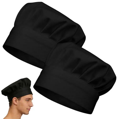 LuoJinZisy 2 Pcs Gorro Cocinero Hombre Mujer, Gorro Cocina Mujer Hombre