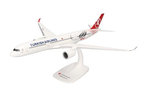 Herpa Miniatura del avión Turkish Airlines Airbus A350-900 400th - Snap-Fit, Escala 1/200, Modelo prefabricado, maqueta de colleción, modelismo, Avion con Soporte, Figura plástico