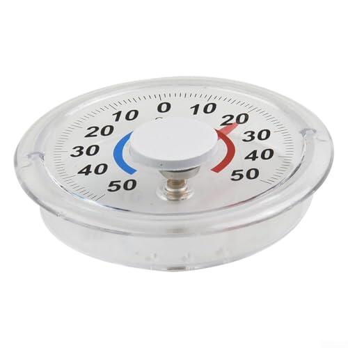 Termómetro de obturador redondo con puntero de metal para una medición precisa de la temperatura interior y exterior, no requiere batería, carcasa PS grande y transparente fácil de leer, herramienta
