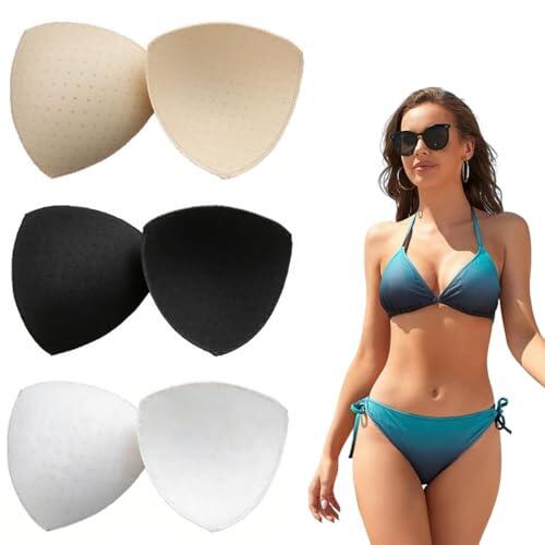 3 Pares Almohadillas de Sujetador de Bikini Rellenos de Sujetador Almohadilla, Almohadillas de Sujetador Extraíbles, Sujetador Deportivo, Rellenos Extraíbles para Bikinis, Traje de Baño(15 x 14,5 cm)