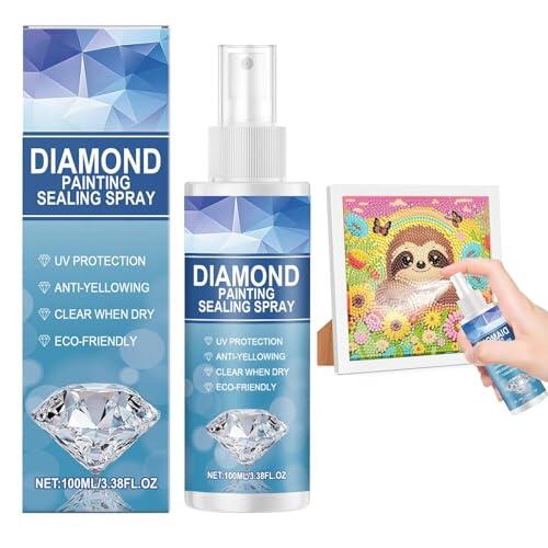 Sellador de Pintura de Diamante 100ml, Diamond Painting Sellador Spray, Diamond Painting Accesorios, Se Seca Transparente y es Resistente a los Rayos UV
