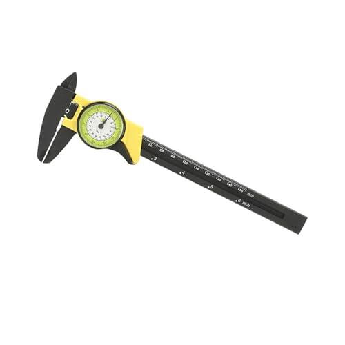 Generic Calibrador Vernier con Esfera de Plástico, Herramienta de Medición Precisa para Profesionales, Calibre de 0-150 Mm para Taller/plástico de Ingeniería (Amarillo (imperial))