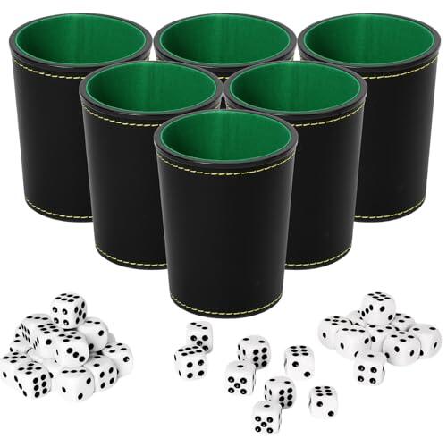 Eleva tus noches de juegos con el juego de tazas de dados de cuero Vexaflow