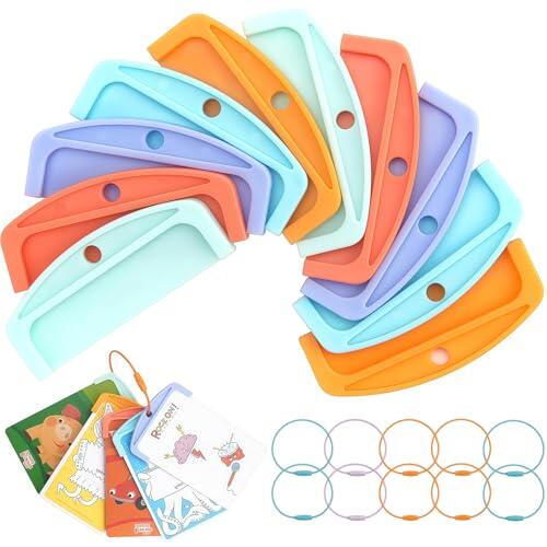 Yamobi 10PCS Kartenhalter kompatibel mit Yoto, wiederverwendbare KunststoffKartenhalter mit 3PCS Ringen, Zubehör für Yoto Player, Yoto Mini Player & Yoto Cards