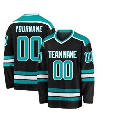 Camisetas de Hockey Personalizadas,Camisetas de Hockey en Blanco Que se Pueden Personalizar con Equipo/número/Nombre,Camisetas de Hockey para Hombres, Mujeres, Adolescentes y niños (Estilo 1)
