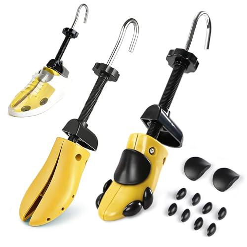 Veebmys Ensanchador de Zapatos Universal, 1 Par con Sistema 4 Vías y Almohadillas, Regulación de Longitud y Anchura, para Botas, Zapatos Deportivos, de Cuero, con Tacón, 35-42