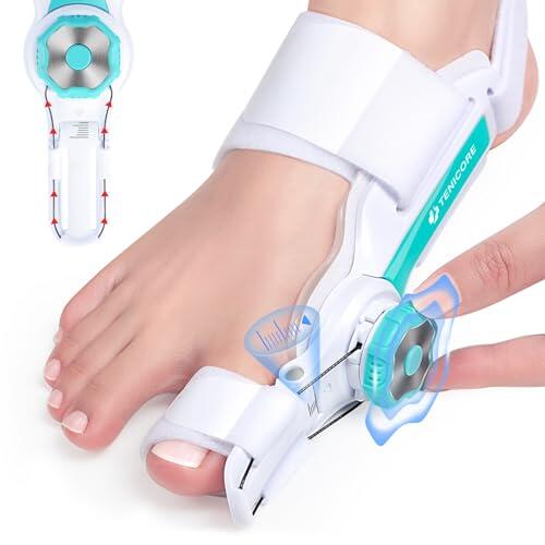 TENICORE Corrector de Juanetes Botón Ajustable Corrector Juanetes Mujer Hombre Separador Dedos Pie Hallux Valgus Protector Dedos Pie 1 Unidad Talla M