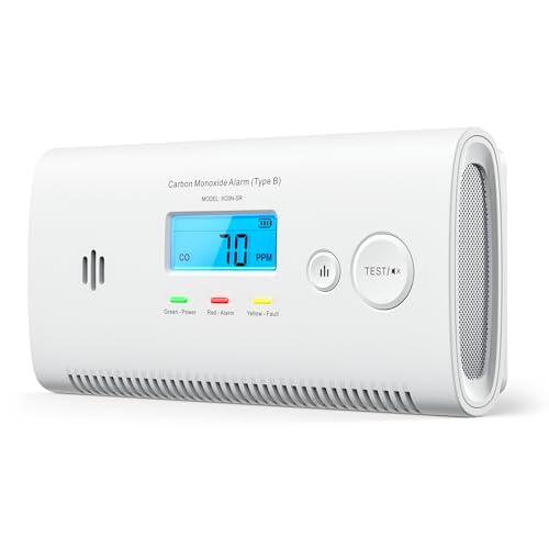 X-Sense Detector de Monóxido de Carbono Portátil EN 50291, Alarma de CO para Viajes, Autocaravana, Furgoneta Camper y Barco, Pantalla con Memoria de Pico, Pilas Reemplazables, XC0N-SR