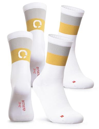 Occulto Calcetines Ciclismo para Hombre & Mujer 2 Pares (modelo: Eddy) 2 X Blanco Verde 43-46
