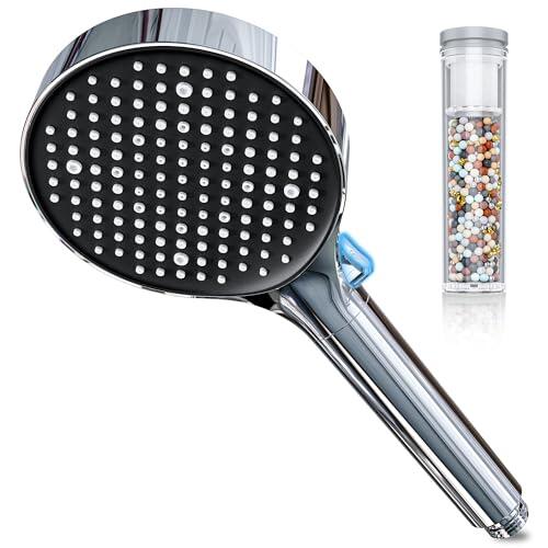 Magichome Alcachofa de Ducha con Filtro, Ducha de Mano de Alta Presión, 6 Tipos de Chorro, Ahorro de Agua, Ducha de Lluvia con Filtración para agua Dura, Cloro Residual, Bacterias, Metal