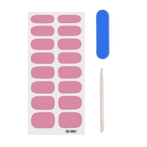 Lámina de gel para uñas, autoadhesiva, para decoración de uñas, incluye palos de madera + lima de uñas (A)