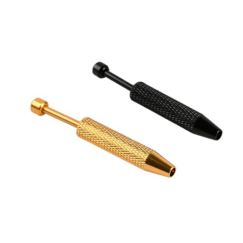 2 unidades de piercing con bola de tornillo, pinzas de 4 puntas para bolas y joyas, herramienta de recogida de precisión para piezas pequeñas como perlas y electrónica, color negro y dorado