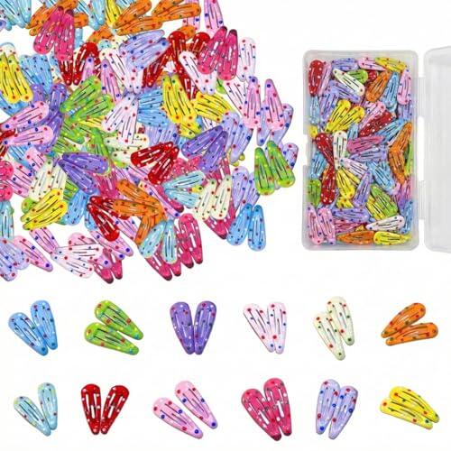 JYXNU 80 Piezas Pinzas Pelo Niña, 3CM Lindos Lunares Horquillas Infantiles, Clips de Pelo de Metal, Horquillas Pelo, Pernos de Pelo, Pinza para el Cabello, Accesorios Cabello para Niña Bebe