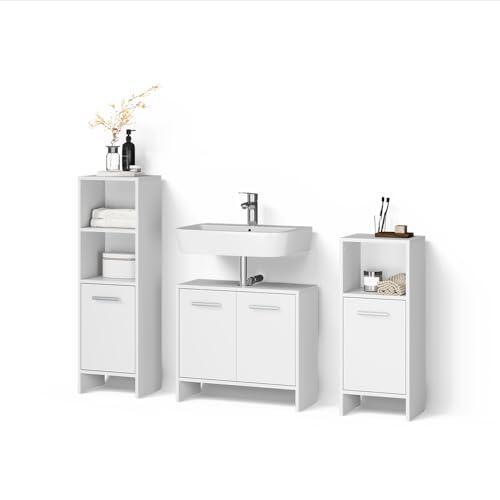 Livinity Conjunto de Muebles de baño Amalfi, Blanco, 3 piezasEspacio para el Cuidado y Accesorios de baño